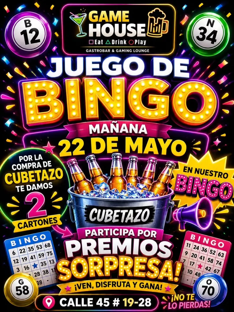Evento en Game House: Bingo & cubetazo